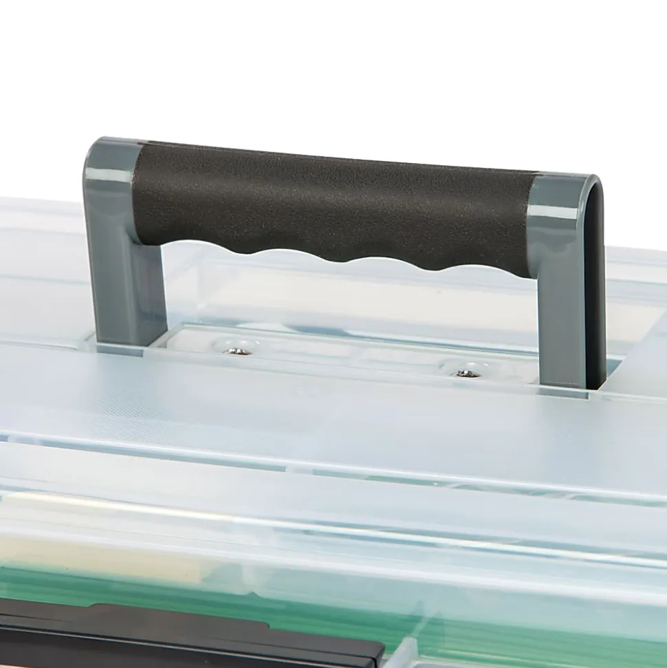 Iris® Weathertight® Mobile Storage File Box, 11 1/2" x 13 3/4" x 10 7/16", Clear