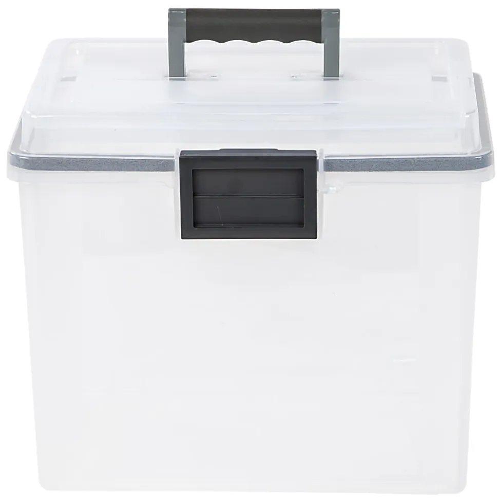 Iris® Weathertight® Mobile Storage File Box, 11 1/2" x 13 3/4" x 10 7/16", Clear