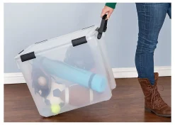 IRIS® Weathertight® Plastic Storage Container With Latch Lid, 18 3/4" x 17 3/4" x 23 5/8", Clear