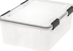 IRIS® Weathertight® Storage Container, 30 Quarts, 7 3/4" x 15 3/4" x 19 3/4", Clear