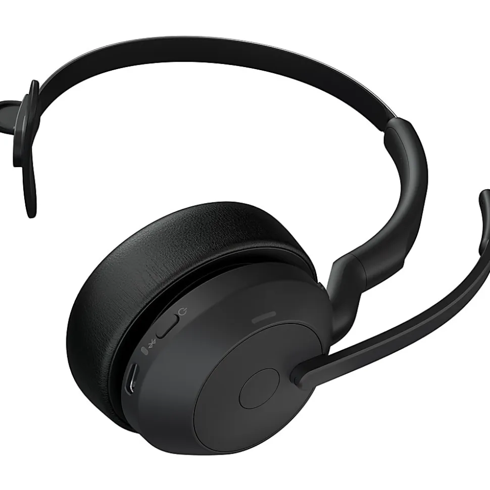 Jabra Evolve2 55 Headset - Mono - Wireless - Bluetooth - 98.4 ft - 20 Hz to 20 kHz - On-ear - Monaural - 2559989998901