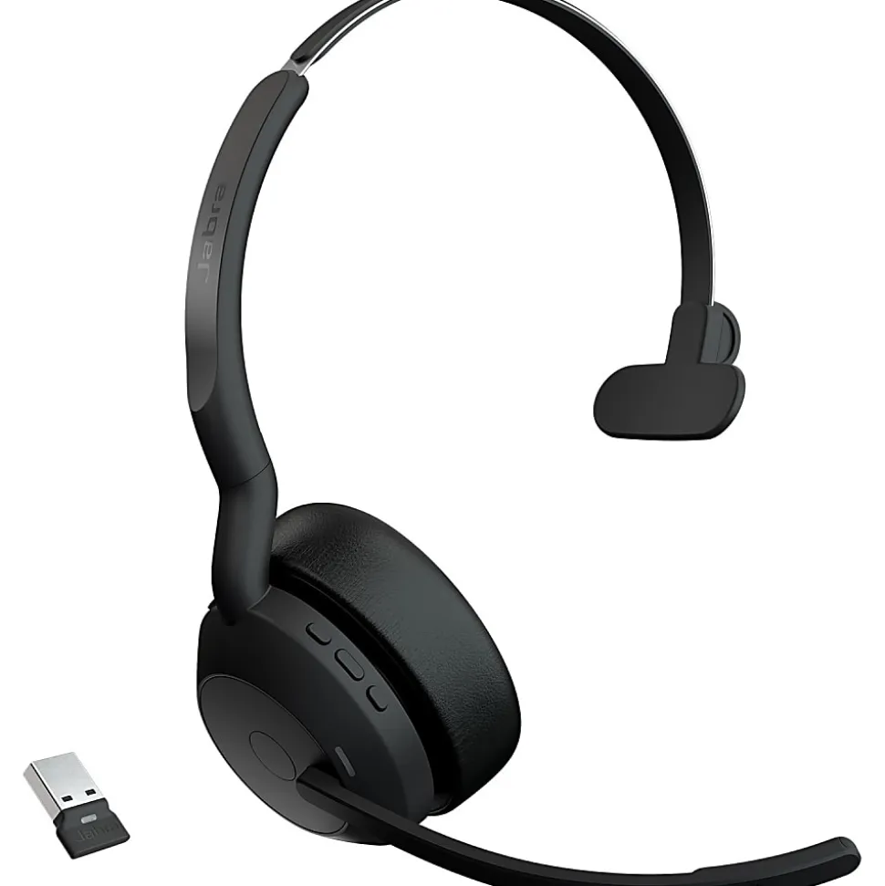 Jabra Evolve2 55 Headset - Mono - Wireless - Bluetooth - 98.4 ft - 20 Hz to 20 kHz - On-ear - Monaural - 2559988999901