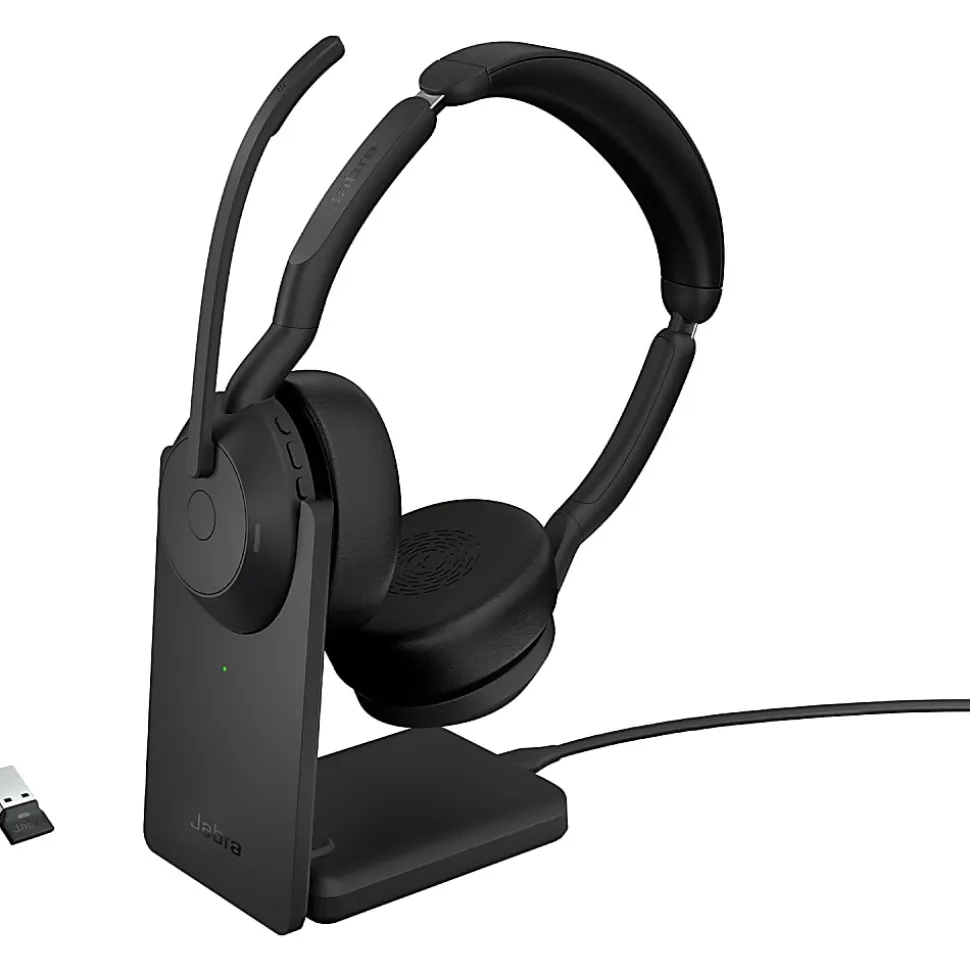 Jabra Evolve2 55 Headset - Stereo - Wireless - Bluetooth - 98.4 ft - 20 Hz to 20 kHz - On-ear - Binaural - 2559999998901