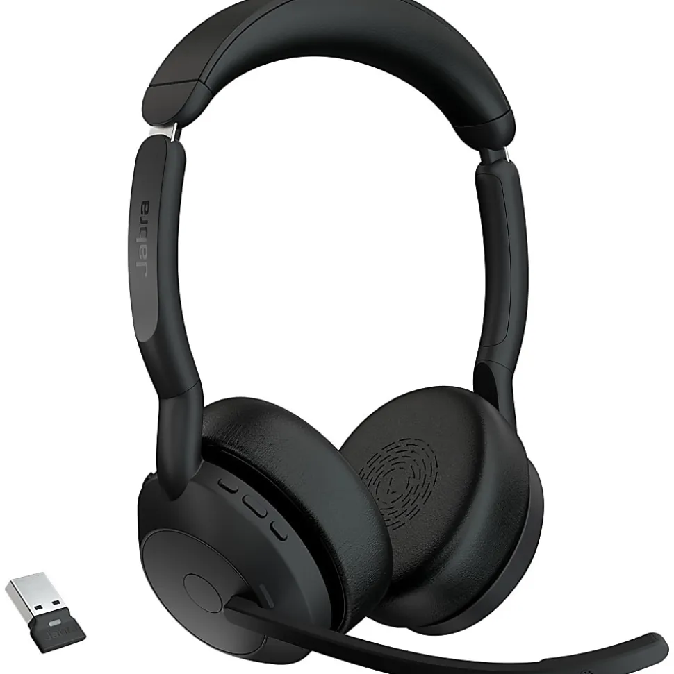 Jabra Evolve2 55 Headset - Stereo - Wireless - Bluetooth - 98.4 ft - 20 Hz to 20 kHz - On-ear - Binaural - 2559998989901