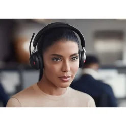 Jabra Evolve2 65 Headset With Charging Stand - Stereo - USB Type A - Wireless - Bluetooth - Over-the-head - Binaural - Supra-aural - Black