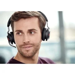Jabra Evolve2 65 Headset With Charging Stand - Stereo - USB Type A - Wireless - Bluetooth - Over-the-head - Binaural - Supra-aural - Black