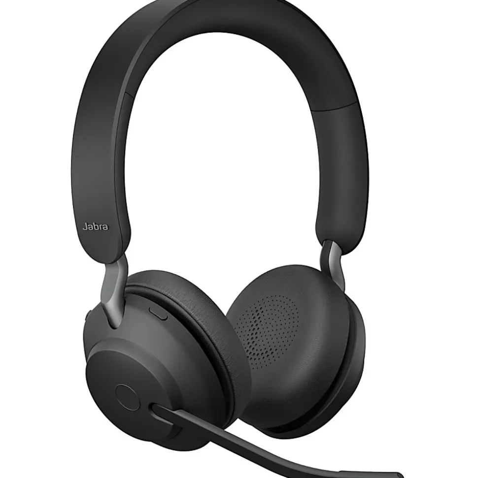 Jabra Evolve2 65 Headset With Charging Stand - Stereo - USB Type A - Wireless - Bluetooth - Over-the-head - Binaural - Supra-aural - Black