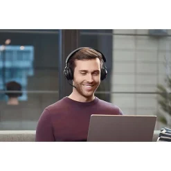 Jabra Evolve2 65 Headset With Charging Stand - Stereo - USB Type A - Wireless - Bluetooth - Over-the-head - Binaural - Supra-aural - Black