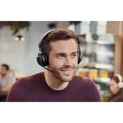 Jabra Evolve2 65 Headset With Charging Stand - Stereo - USB Type A - Wireless - Bluetooth - Over-the-head - Binaural - Supra-aural - Black