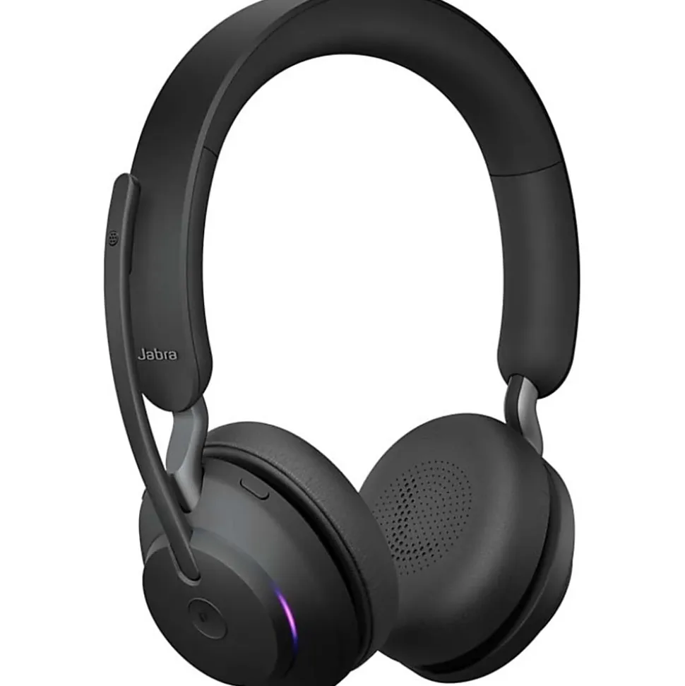 Jabra Evolve2 65 Headset With Charging Stand - Stereo - USB Type A - Wireless - Bluetooth - Over-the-head - Binaural - Supra-aural - Black