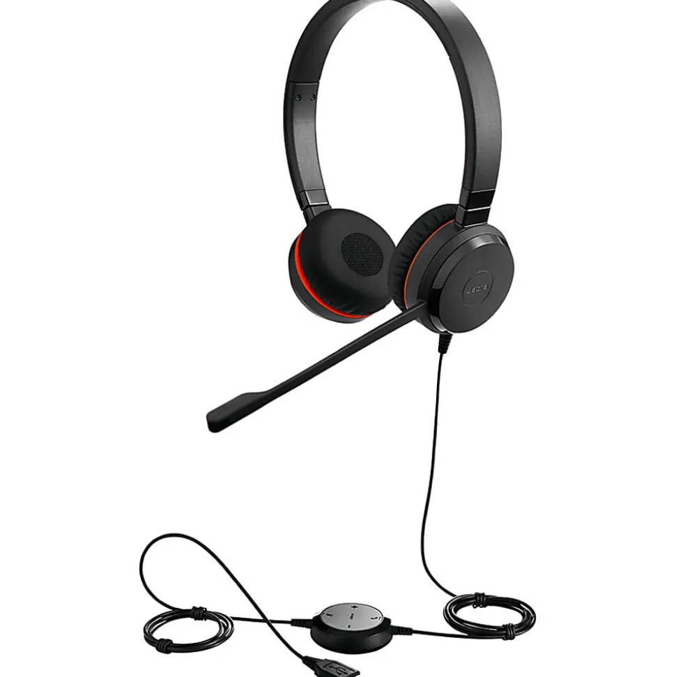 Jabra EVOLVE 20SE Headset - Stereo - USB - Wired - Over-the-head - Binaural - Supra-aural - Noise Canceling - Black