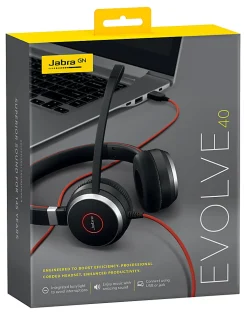 Jabra Evolve 40 Stereo - Headset - on-ear - wired - USB, 3.5 mm jack
