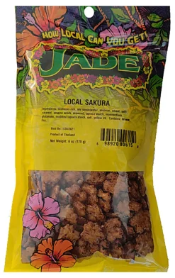 Jade Sakura shaped rice cracker