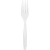 JAM PAPER Big Party Pack of Premium Plastic Forks, Clear, 100 Disposable Forks/Box