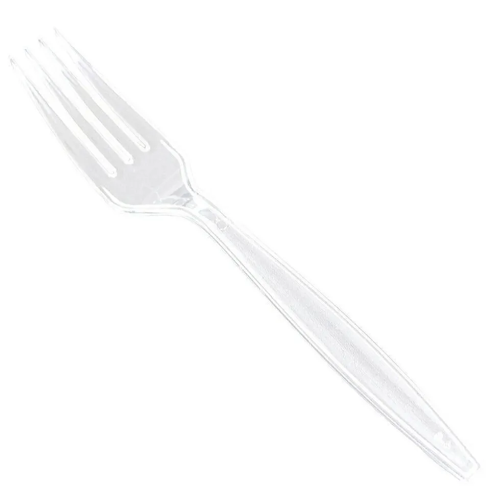 JAM PAPER Big Party Pack of Premium Plastic Forks, Clear, 100 Disposable Forks/Box