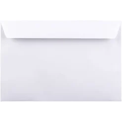 JAM Paper® Booklet Envelopes, 6" x 9", Gummed Seal, White, Pack Of 50 Envelopes