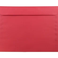 JAM PaperĀ® Booklet Envelopes, 9" x 12", Gummed Seal, 30% Recycled, Red, Pack Of 25