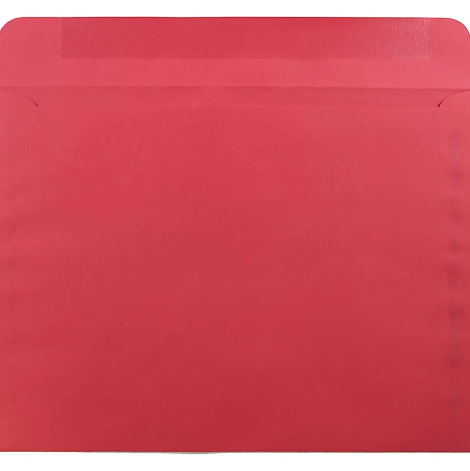 JAM Paper® Booklet Envelopes, 9" x 12", Gummed Seal, 30% Recycled, Red, Pack Of 25