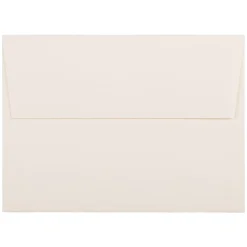JAM Paper® Booklet Invitation Envelopes, A7, Gummed Seal, Wove Finish, Strathmore Natural White, Pack Of 25