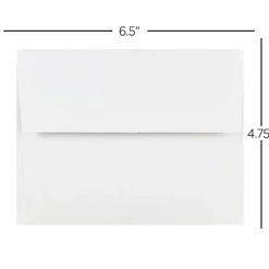 JAM Paper® Booklet Invitation Envelopes, A6, Gummed Seal, White, Pack Of 100 Envelopes