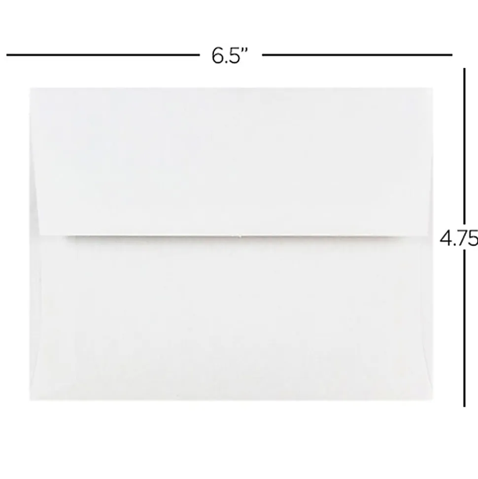 JAM Paper® Booklet Invitation Envelopes, A6, Gummed Seal, White, Pack Of 100 Envelopes