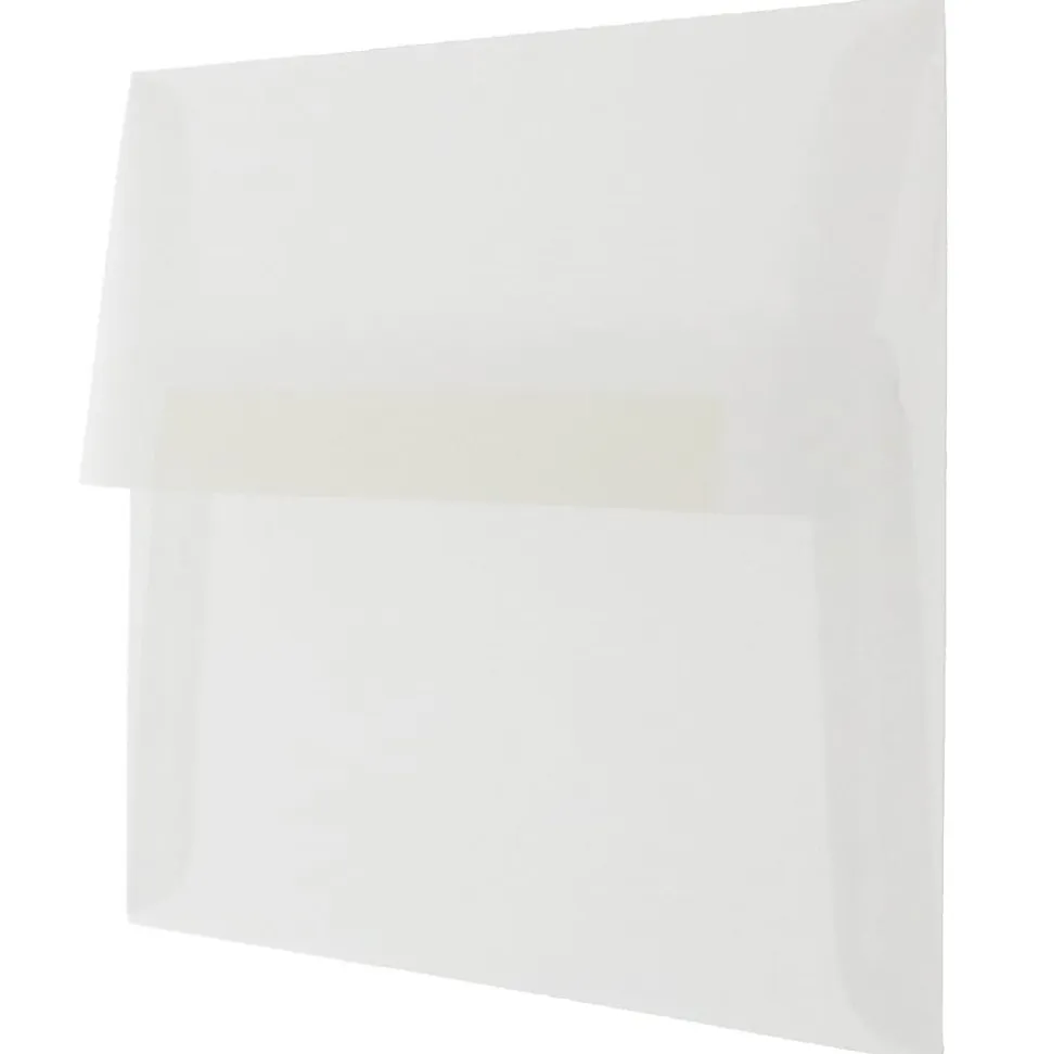 JAM Paper® Booklet Invitation Envelopes, A7, Gummed Seal, Clear Translucent, Pack Of 25