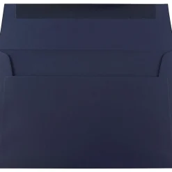 JAM Paper® Booklet Invitation Envelopes, A9, Gummed Seal, Navy Blue, Pack Of 25