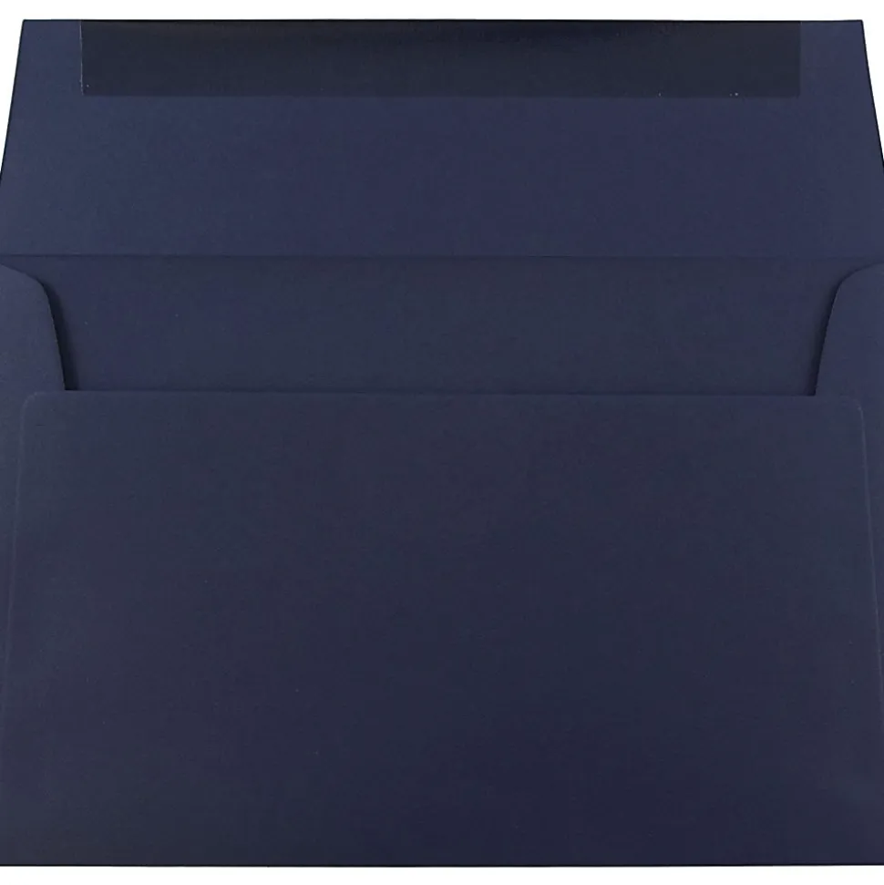 JAM Paper® Booklet Invitation Envelopes, A9, Gummed Seal, Navy Blue, Pack Of 25