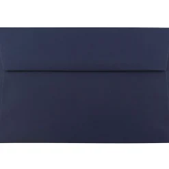 JAM Paper® Booklet Invitation Envelopes, A9, Gummed Seal, Navy Blue, Pack Of 25