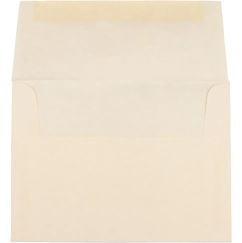 JAM Paper® Booklet Invitation Envelopes, A2, Gummed Seal, 30% Recycled, Natural, Pack Of 25