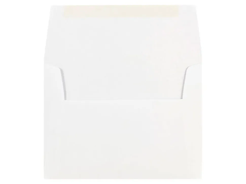 JAM Paper® Booklet Invitation Envelopes, A7, Gummed Seal, White, Pack Of 50 Envelopes