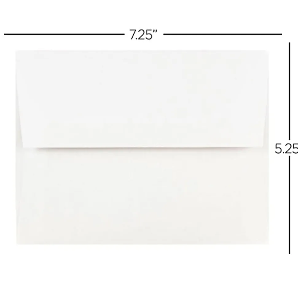 JAM Paper® Booklet Invitation Envelopes, A7, Gummed Seal, White, Pack Of 50 Envelopes