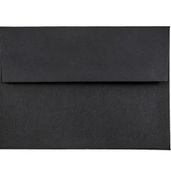 JAM Paper® Booklet Invitation Envelopes, A6, Gummed Seal, 30% Recycled, Black, Pack Of 25