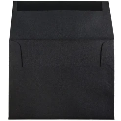JAM Paper® Booklet Invitation Envelopes, A6, Gummed Seal, 30% Recycled, Black, Pack Of 25