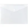 JAM Paper® Booklet Plastic Envelopes, Letter Size, 9 3/4" x 13", Button-Snap Closure,Clear, Pack Of 12