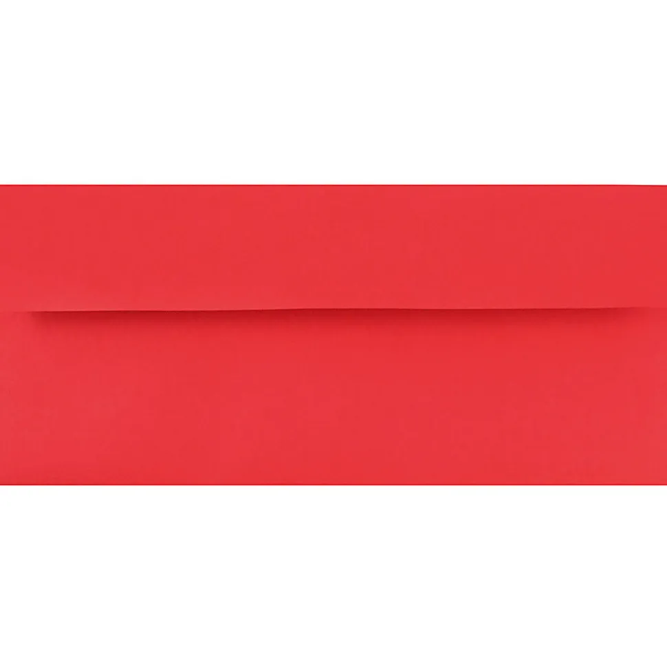JAM PAPER #10 Business Colored Envelopes, 4 1/8 x 9 1/2, Red Recycled, 25/Pack