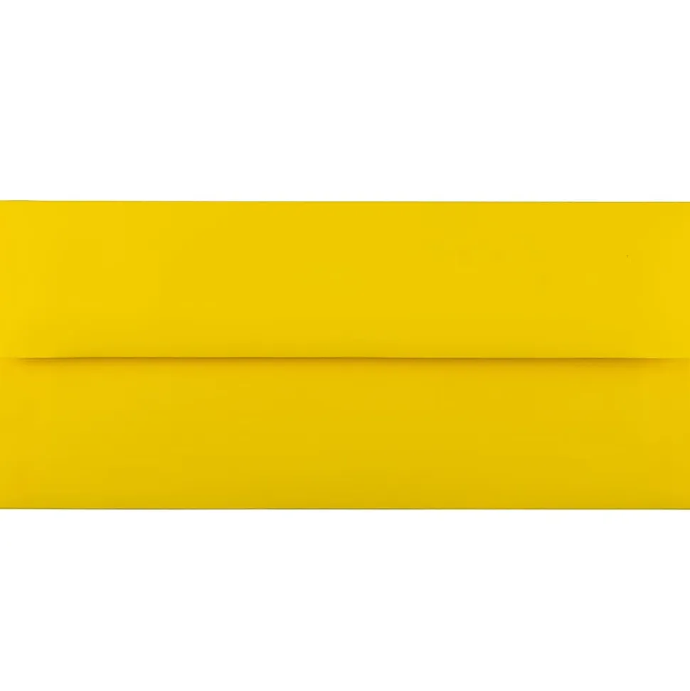 JAM PAPER #10 Business Colored Envelopes, 4 1/8" x 9 1/2", Yellow, Pack Of 25