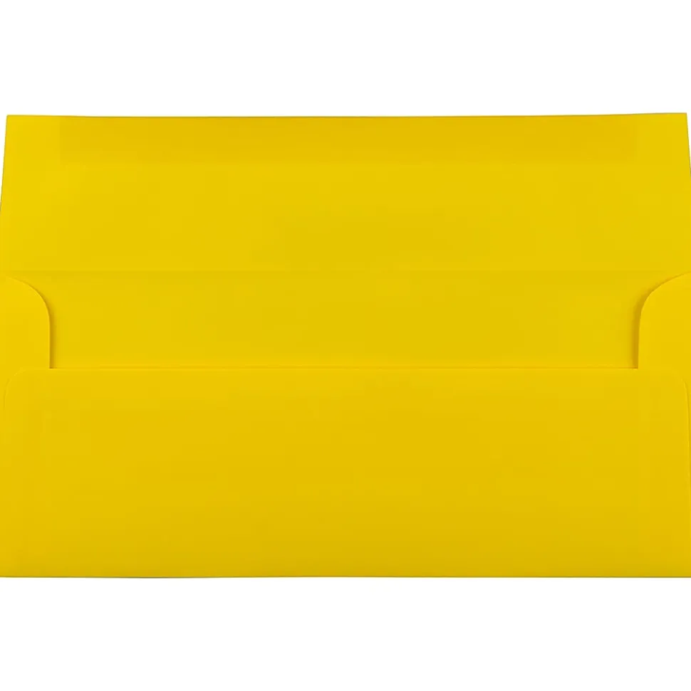 JAM PAPER #10 Business Colored Envelopes, 4 1/8" x 9 1/2", Yellow, Pack Of 25