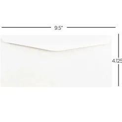 JAM PAPER #10 Business Commercial Envelopes, 4 1/8 x 9 1/2, White, Bulk 500/Box