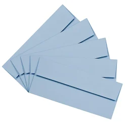 JAM PAPER #10 Business Premium Envelopes, 4 1/8" x 9 1/2", Pastel Baby Blue, Pack Of 25