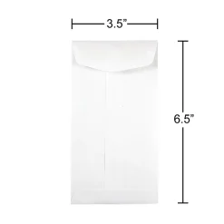 JAM Paper® Coin Envelopes, #7, Gummed Seal, White, Pack Of 250 Envelopes