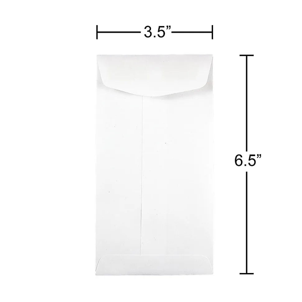JAM Paper® Coin Envelopes, #7, Gummed Seal, White, Pack Of 250 Envelopes