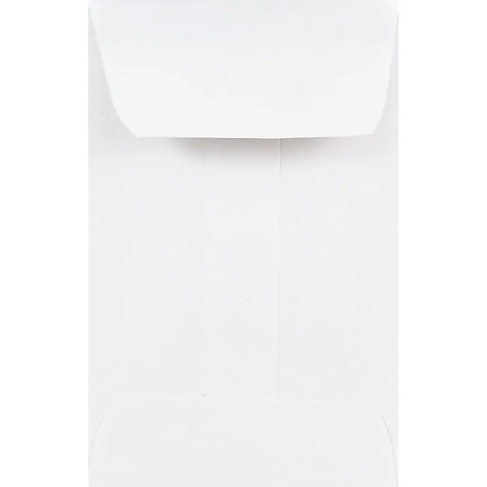 JAM Paper® Coin Envelopes, #1, Gummed Seal, White, Pack Of 100 Envelopes