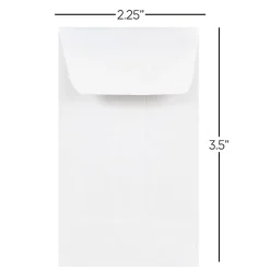 JAM Paper® Coin Envelopes, #1, Gummed Seal, White, Pack Of 100 Envelopes