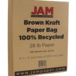 JAM Paper® Color Multi-Use Printer & Copy Paper, Brown Kraft, Letter (8.5" x 11"), 50 Sheets Per Pack, 28 Lb