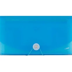 JAM Paper® Expanding File, 6” Expansion, 4-1/2” x 7”, Blue