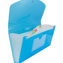 JAM Paper® Expanding File, 6” Expansion, 4-1/2” x 7”, Blue
