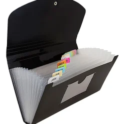 JAM Paper® Expanding File, 6" Expansion, 5-1/2" x 11", Black