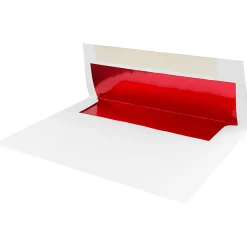 JAM Paper® Foil-Lined Booklet Invitation Envelopes, A6, Gummed Seal, Red/White, Pack Of 25