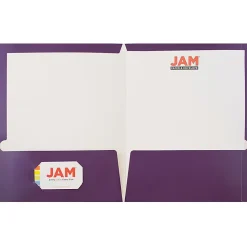 JAM Paper® Glossy 2-Pocket Presentation Folders, Purple, Pack of 6